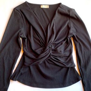 Altar’d State Black Wrap Top Size Large